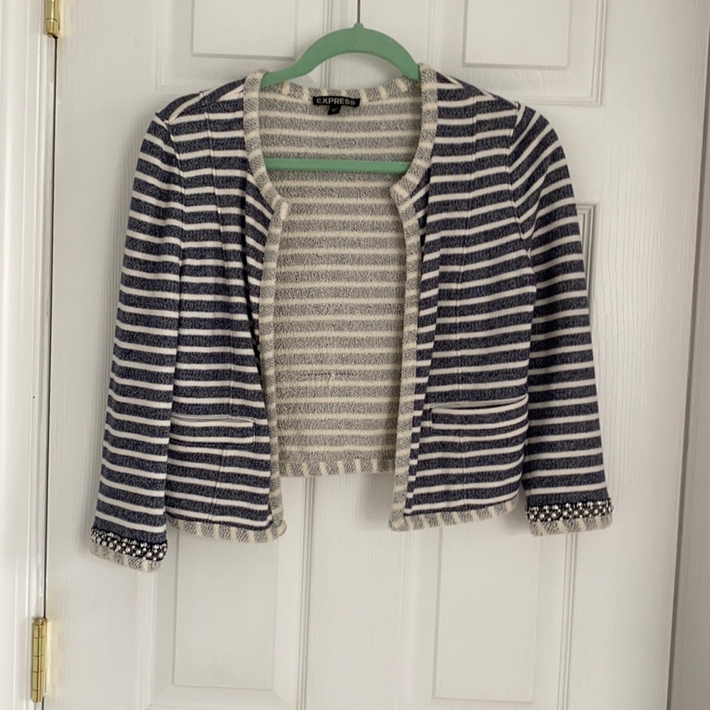 Blue & white striped jacket